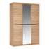 Kensington 3 Door Wardrobe with Centre Mirror door in Oak